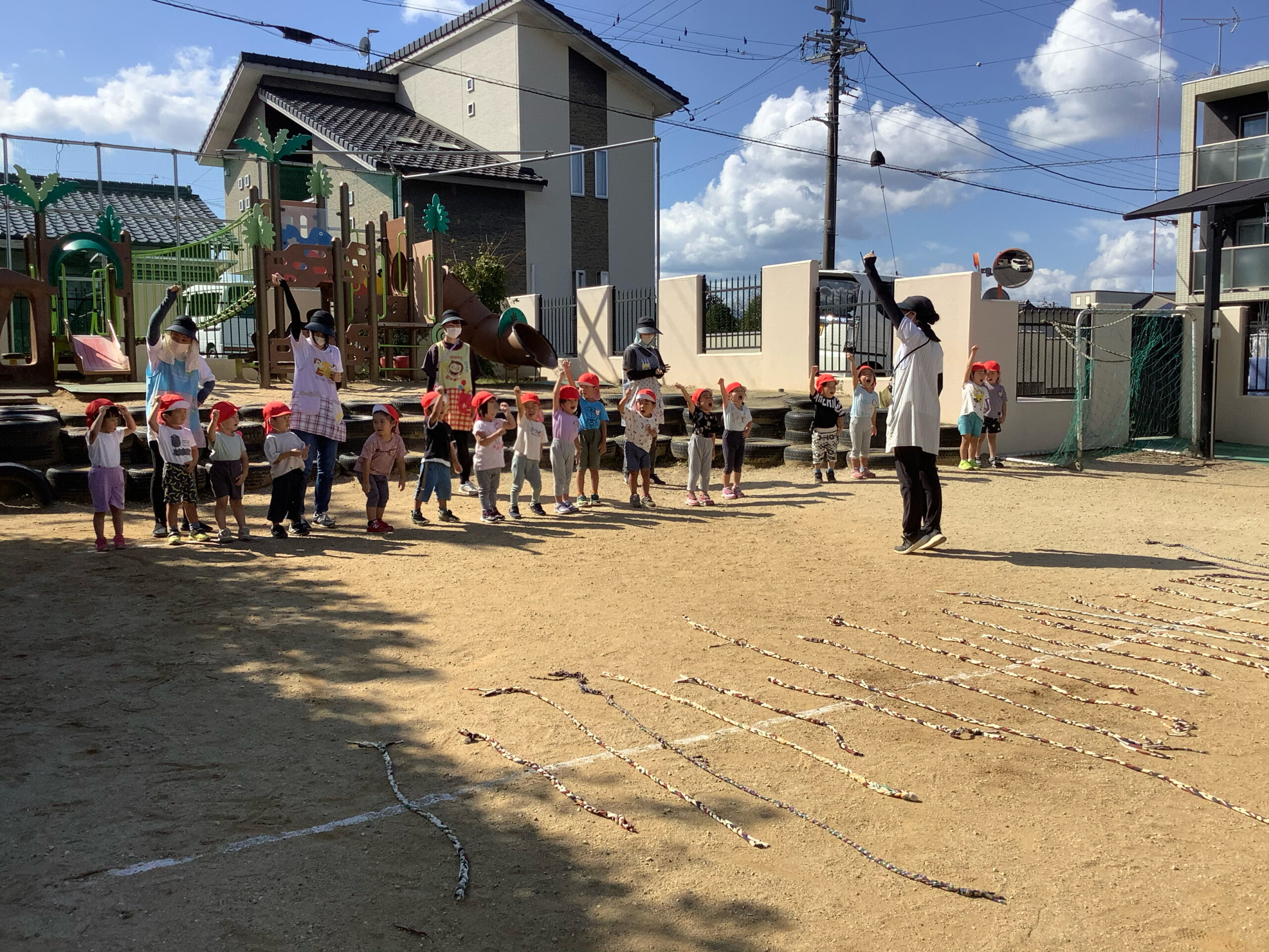 運動会の練習をしています！